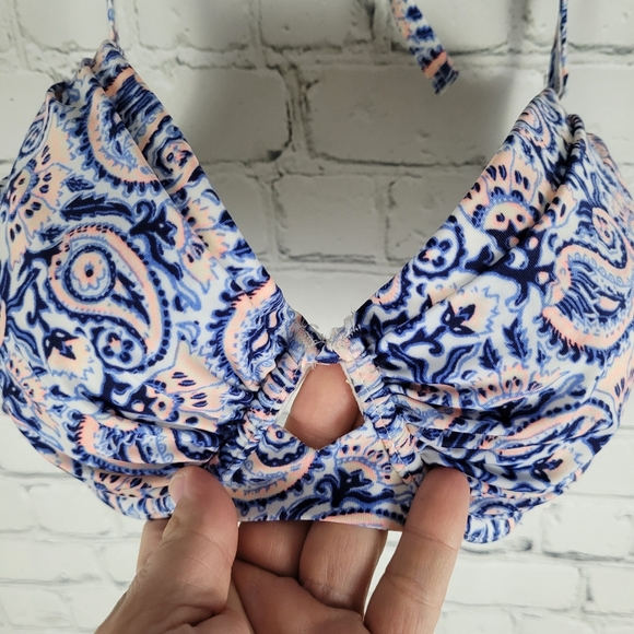 VICTORIA'S SECRET | paisley print halter underwire pushup swim bikini top - Picture 2 of 8